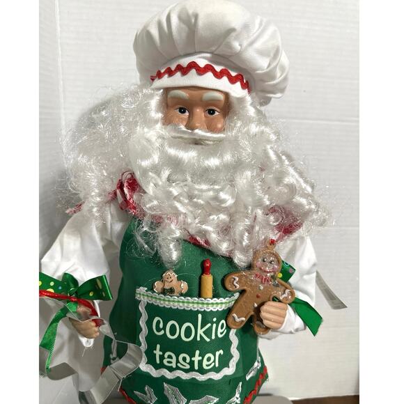 Santa Clause is the official cookie taster! 19” table top holiday decoration NWT - Picture 5 of 6